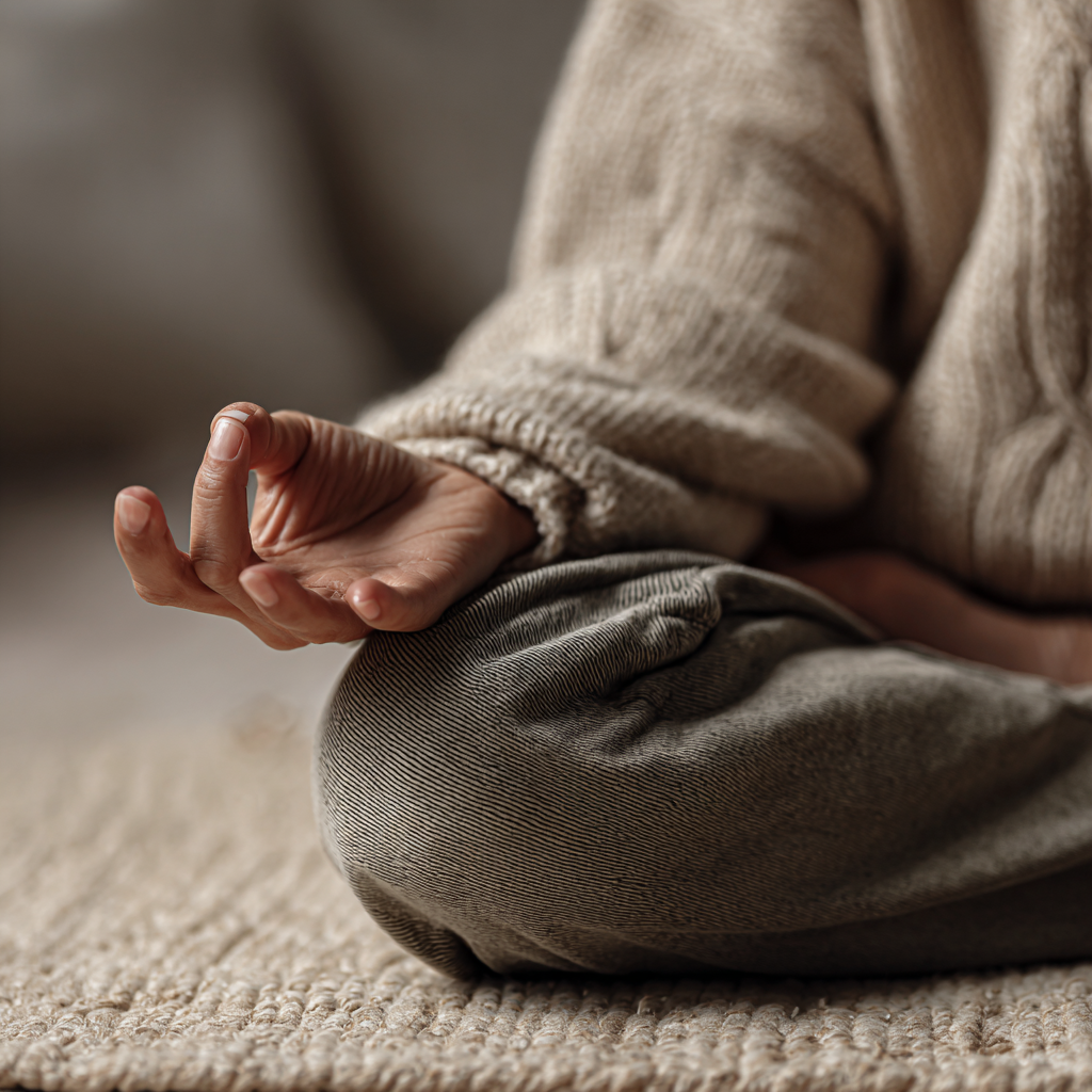 Жінка практикує йогу в спокійному середовищі